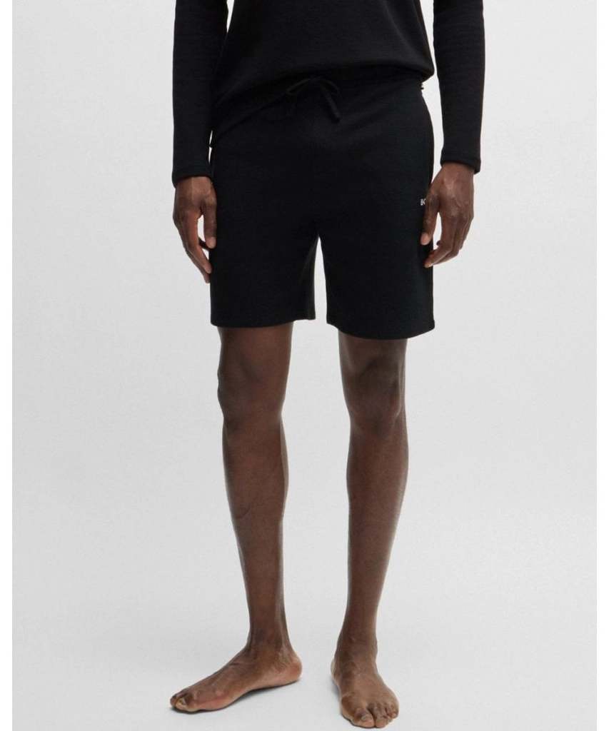 Hugo Boss Waffle Mens Pyjama Shorts - Black - Size Medium